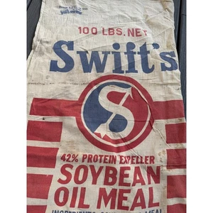 Vintage Swift&#39;s Cottonseed Meal by Swift and Company Seed Feed Sack or Bag - Picture 1 of 5