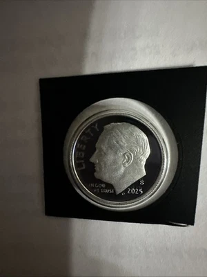 Moneda de diez centavos Roosevelt 2025 S Proof 99,9 % plateada a través de juego de 10 centavos de Estados Unidos como nueva .999 Foto 1 de 2
