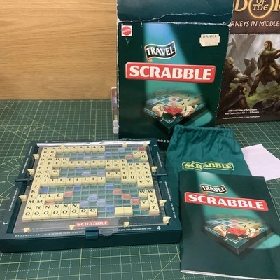 Travel Scrabble Hardcase Clip on Tiles Mattel 2005 Complete  - Image 1 of 4