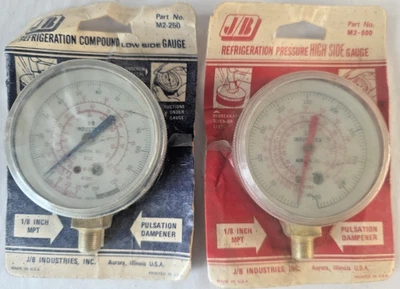 2 JB Industries High M2-250 & Low M2-250 Refrigeration Compound Gauge ~ 1/8" MPT - Image 1 of 3