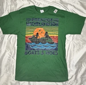 Camiseta verde divertida de botes y azadas de prestigio medio mundial para hombre - Imagen 1 de 1