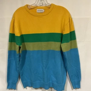 Oxknitstore Large Round Neck Long Sleeve Pullover Sweater Stretch Colorful - Picture 1 of 4