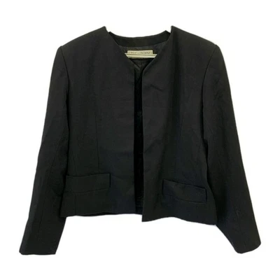 Yves Saint Laurent Rive Gauche Paris Black Cropped Jacket Women’s FR Sz 38 M #39 - Image 1 of 4