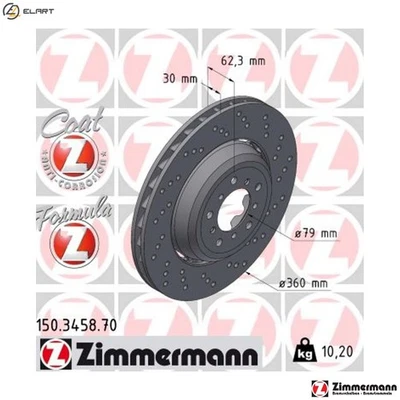 2x BRAKE DISC 150.3458.70 FOR BMW N54B30A 3.0L 6cyl 1 E82 S65B44A 4.4L S65B40 - Image 1 of 4