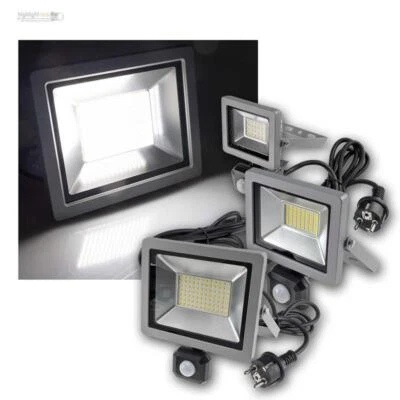 LED Fluter mit Bewegungsmelder, Flutlicht-Strahler 10/30/50W, Hofeuchte IP44 - Bild 1 von 4