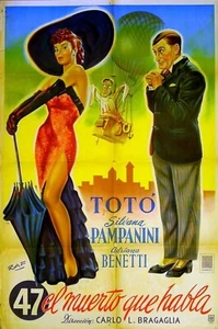 47 MORTO CHE PARLA 1950 Totò, Silvana Pampanini ARGENTINE POSTER - Imagen 1 de 1