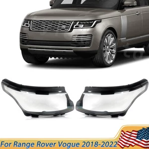 Pair Headlight Lens Headlamp Cover For 2018-2022 Land Rover Range Rover Vogue - Picture 1 of 13
