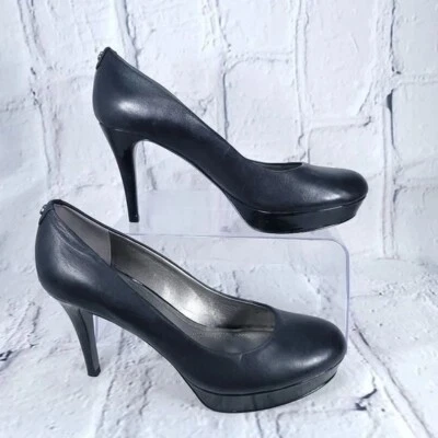 Tacones de tacón Tahari SOPHIA de plataforma de cuero negro para mujer talla 9 elegantes oficina Foto 1 de 4