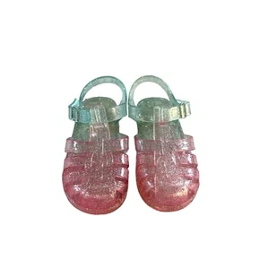 Oshkosh Toddler Girls Jelly Shoes/Sandals Pink/Green/Silver Size 7 - Picture 1 of 6