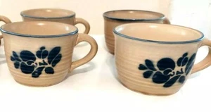 4 Pc Set Pfaltzgraff Folk Art 8 Ounce Coffee or Tea Cup/Mugs - Picture 1 of 6