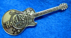 WASHINGTON DC STERLING SILVER GIBSON LES PAUL GUITAR Hard Rock Cafe PIN - Picture 1 of 1