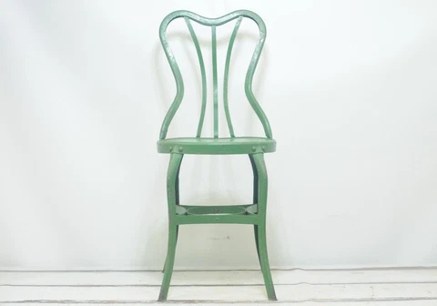 Vintage . 1940's UHL Toledo Chair Industrial Metal Steampunk Green Chair Cover