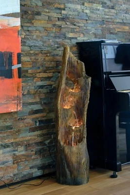 Gartenbrunnen Baum Springbrunnen Wasserfall Zierbrunnen LED Wasserspiel Oval - Bild 1 von 4