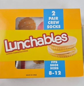 LUNCHABLES GESCHENK HERREN 2ER PACK Crew SOCKEN NEU - Bild 1 von 6