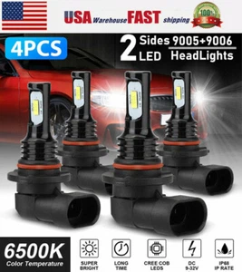 2 Pairs 9005+9006 3570 80W LED Headlights Bulbs Kit For Honda Civic Sedan 4-Door - Picture 1 of 14