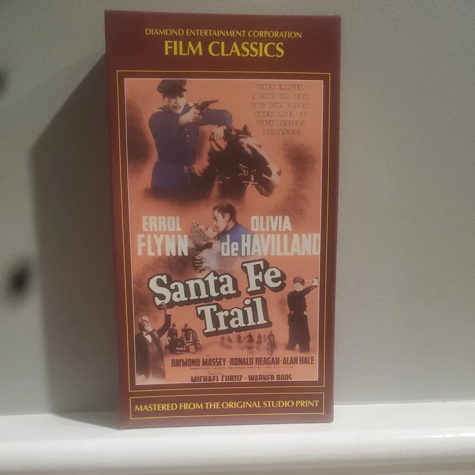 Sealed VHS Santa Fe Trail Errol Flynn Olivia DeHaviland Ronald Reagan 1940 Movie - Image 1 of 1