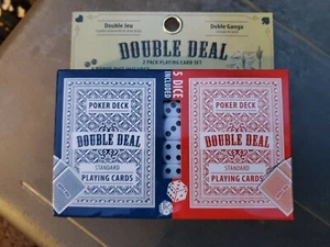 Double Deal Standard Playing Cards 2 Decks Plus 5 Bonus Dice - Picture 1 of 2