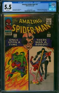 Amazing Spider-Man #37 ❄️ CGC 5.5 WHITE PGs ❄️ 1st App NORMAN OSBORN Marvel 1966 - Picture 1 of 3
