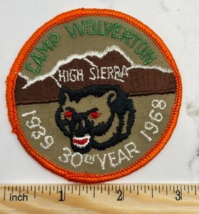 Vintage 1968 Boy Scouts Camp Wolverton 30th Year Patch - Picture 1 of 2
