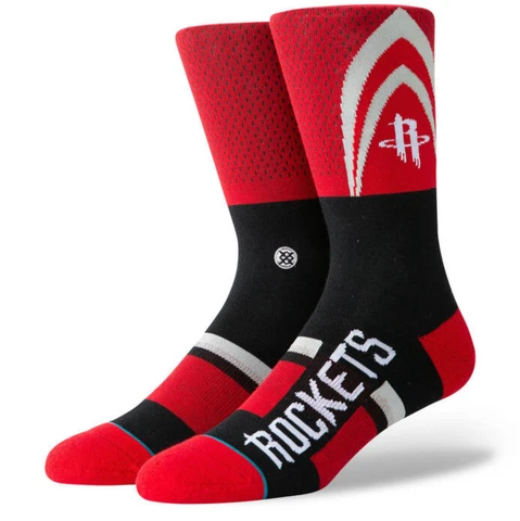NWT Stance Men’s Size Medium 6-8.5 Houston Rockets Crew Socks NBA Infiknit Cover