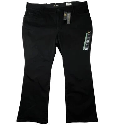 NEW LEE Flex Motion Women Plus Size 26W Petite Super Stretch Black Bootcut Pants - Image 1 of 4