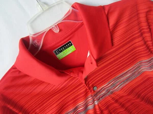PGA Tour Pro Series Maglia Golf Uomo Vestibilità Atletica Rossa con Righe Taglia Large - Foto 1 di 3