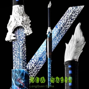 Handmade Chinese KungFu Broadsword Dao Sword Katana Blue High Carbon Steel Blade - Picture 1 of 12