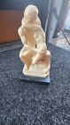 2 Vintage A. Santini Carved Sculpture ?Pieta"  + Kissing Made In Italy