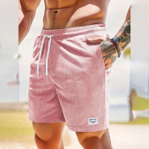 Herren Kordelzug Bermuda Shorts Stoffhose Cord Kurze Hose Sportshorts Joggerhose - Bild 1 von 25