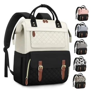 Laptop Backpack for Women, Large Capacity Work Business Backpack, Beige - Picture 1 of 7