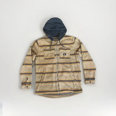 Chaqueta polar con capucha y cremallera Quiksilver Super Swell para hombre talla pequeña tostada Foto 1 de 4