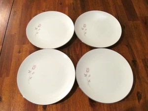 4 PLATOS DE ENSALADA NORITAKE PASADENA 8 1/4" PLATINO RIBETE #6311 1962-1978 ROSAS ROSAS ROSAS - Imagen 1 de 5