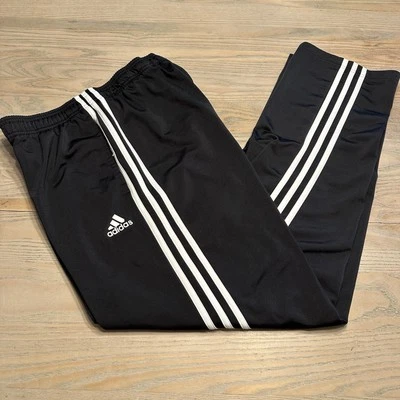 Adidas Essentials разминка открытый кромки 3 полоски костюм брюки мужские M черный белый - Изображение 1 из 4