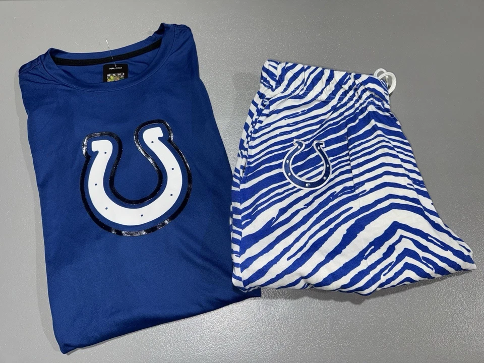 Lote combinado de 2 pantalones Majestic Indianapolis Colts de manga corta y Zubaz para hombre S Foto 1 de 1