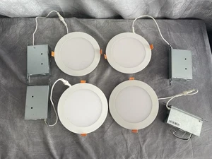 HLBSL 6 in. Can Less Integrated LED, 900 Lumens, 5CCT, White (4-Pack) (OPEN BOX) - Picture 1 of 6