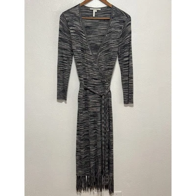 Vestido Max and Cleo Imitación Envolvente Flecos M Gris Viscosa Tejido Chismes Niña Día a Noche Foto 1 de 4