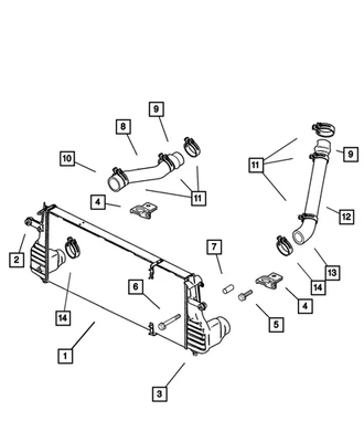 Manguera de enfriador de aire de carga Mopar genuina 52027815AB Foto 1 de 3