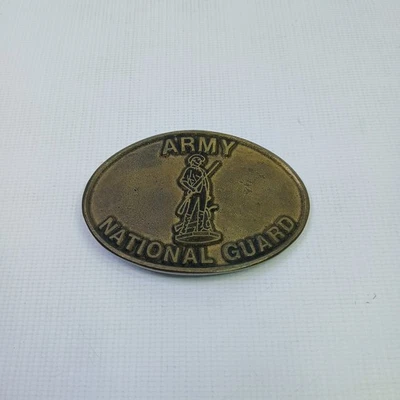 实心黄铜军队国家卫队军事退伍军人复古皮带扣 DynaBuckle 罕见 — 第 1/4 张图片