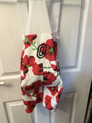 Babero de ciclismo Ostroy rojo amapolas patrón floral ya no disponible para mujer pequeño Foto 1 de 4