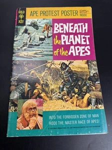 BENEATH THE PLANET OF THE APES Rare 1970 Gold Key COMIC w/POSTER Attached - Picture 1 of 6