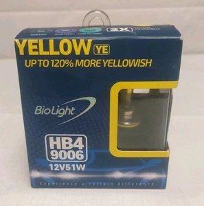 Biolight 9006 Yellow YE Longer beam for highway Headlight Bulb 2 pack HB4 12V51W - Picture 1 of 2