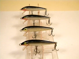 4 Rapala F7 Floating minnow Silver wood crankbait lure - Picture 1 of 3