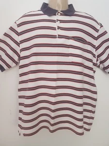 Breakaway Mens Sports Golf Fishing Walking Polo Stripes Size L Short Sleeve - Picture 1 of 11