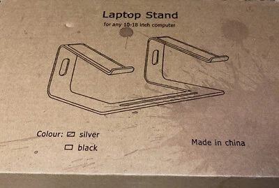 Unbranded Laptop Stand in Silver For Any 10-18 Inch Computer / Notebook - Image 1 of 4