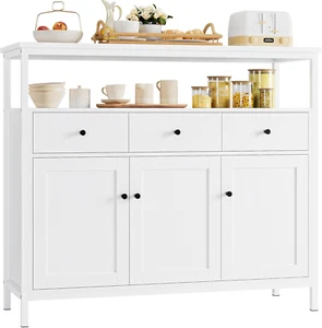 Credenza Cucina Con 3 Ante E 3 Cassetti, Mobile Da Cucina, Armadietto Organizzat - Foto 1 di 12