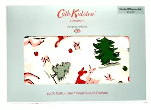 Cath Kidston Ditsy Hirsch Kissenbezug Paar - 100 % Baumwolle Neu mit Etikett rosa Hund Baum Landhaus - Bild 1 von 8