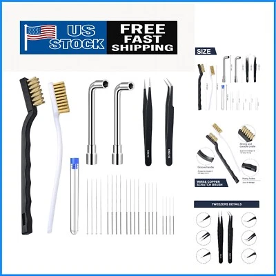 Kit de impresora 3D esencial de 26 piezas: pinzas, cepillos y pasadores de limpieza de boquillas Foto 1 de 4