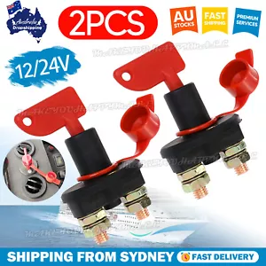 2Pcs 12V 24V Disconnect Battery Isolator Cut Off Kill Switch Key Car Marine Boat - Picture 1 of 9