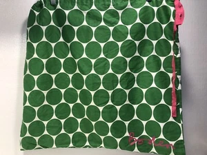 BODEN Geldbörse Aufbewahrung Staubbeutel große grüne Punkte rosa Kordelzug 20” x 20” - Bild 1 von 4