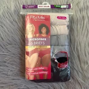 Fit For Me Fruit Of The Loom Microfiber 6 Briefs Womens Size 13/5X Underwear - Picture 1 of 7